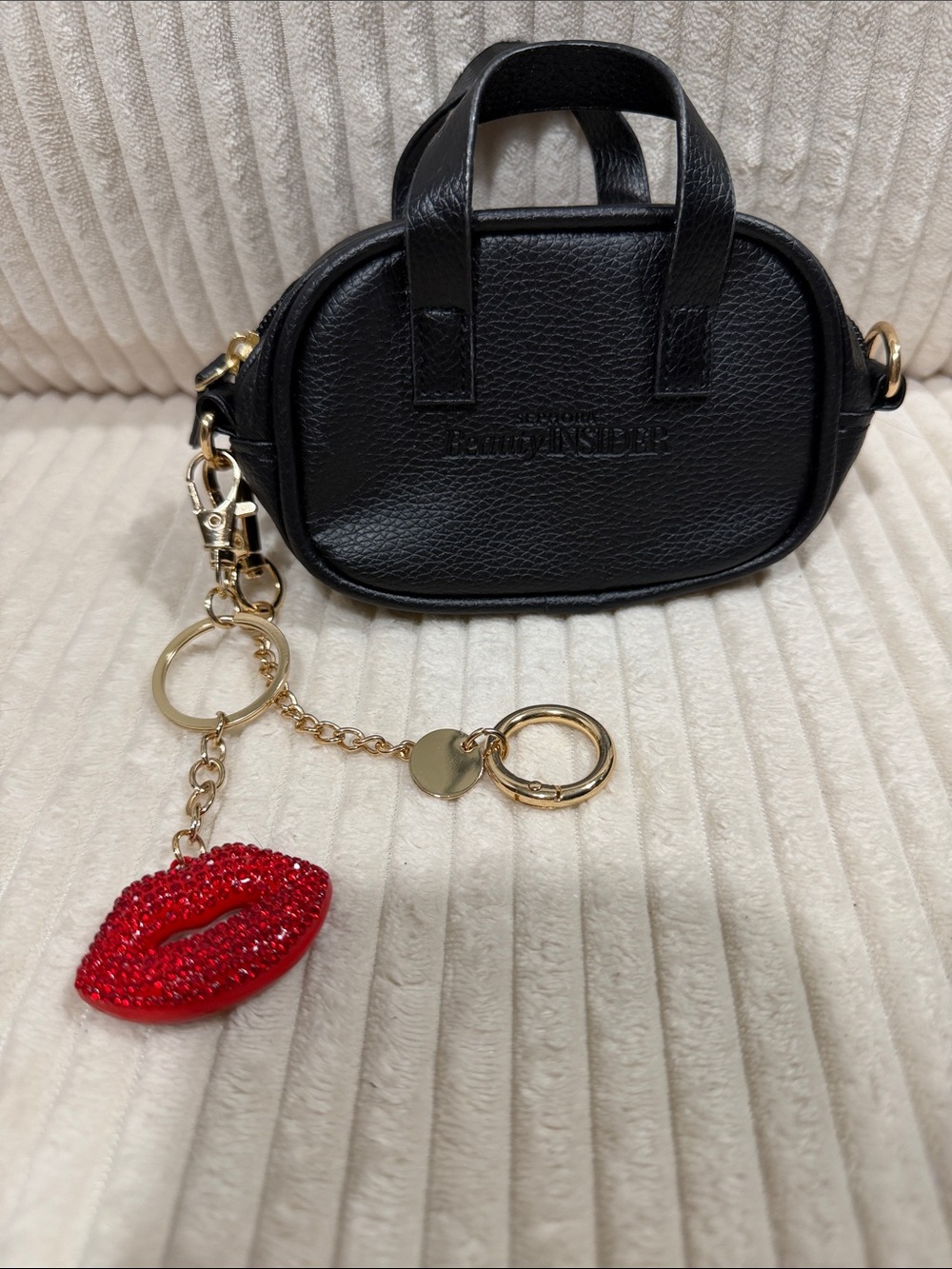 Sephora Beauty Insider Mini Bag & Bling Lips Charm. New. Not used. So cute!